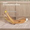 Outsunny Schaukelstuhl Schaukelliege Holz Ergonomisch Schwingstuhl mit S-Form, Kippschutz (Gartenliege, 1 St), bis 120 kg belastbar für Balkon, Terrasse, Teak, 130 x 60 x 60 cm Bild 4