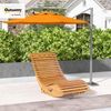 Outsunny Schaukelstuhl Schaukelliege Holz Ergonomisch Schwingstuhl mit S-Form, Kippschutz (Gartenliege, 1 St), bis 120 kg belastbar für Balkon, Terrasse, Teak, 130 x 60 x 60 cm Bild 2
