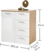 PABLO Kommode in Artisan Eiche Optik, Weiß - Modernes Sideboard mit viel Stauraum für Ihren Wohnbereich - 80 x 85 x 50 cm (B/H/T) Bild 3