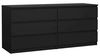 Dmora - Kommode Ingrid, Mehrzweckkommode, Schlafzimmerkommode, Schrank mit Schubladen, 154x50 h70 cm, Schwarz Bild 3