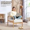 HOMCOM Relaxsessel Sessel Wohnzimmer mit Armlehnen, Holzbeine, Großen und Dicken Sitz (Lesesessel mit Wurfkissen, Bouclé-Optik, 1-St, Relaxsessel), Polstersessel für Schlafzimmer Weiß Bild 5