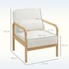 HOMCOM Relaxsessel Sessel Wohnzimmer mit Armlehnen, Holzbeine, Großen und Dicken Sitz (Lesesessel mit Wurfkissen, Bouclé-Optik, 1-St, Relaxsessel), Polstersessel für Schlafzimmer Weiß Bild 3