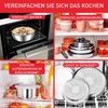 Tefal Topf-Set Ingenio Preference, Topfset Induktion, abnehmbarer Griff, platzsparend, Edelstahl (Set, 4-tlg, 3x Stielkasserollen Ø 16/18/20 cm, 1x abnehmbarer Griff), stapelbar, hochwertiger Edelstahl, für alle Herdarten geeignet, L898S4 Bild 2
