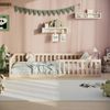 Kids Collective Kinderbett Bodenbett Bett mit Rausfallschutz & Lattenrost Montessori Bett Kinder (weitere Größen, 120x200, 140x200 cm), Jugendbett Einzelbett optional mit Matratze, natur Kiefer 90x200 cm Bild 4