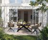 Outdoortisch Edge 200x100 cm Keramik Laminam® Noir Desir Braun Kreuzgestell Rechteck Schwarz Bild 4