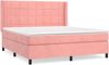 vidaXL Boxspringbett mit Matratze Rosa 180x200 cm Samt 3132698 Bild 3
