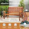 FANTASK Gartenbank Holz, für 2-3 Sitzer, Balkonbank aus Akazienholz bis 320 kg belastbar, 126 x 63 x 91 cm, Natur Bild 4