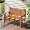 FANTASK Gartenbank Holz, für 2-3 Sitzer, Balkonbank aus Akazienholz bis 320 kg belastbar, 126 x 63 x 91 cm, Natur Bild 2