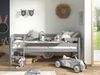 Kojen-Spielbett mit Liegefläche 90x200 cm, inkl. Leiter und Rolllattenrost, Kiefer massiv grau lackiert Bild 2