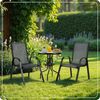 Sofotel Gartentisch Balkontisch Rund Stahl Pulverbeschichtet Glas Gehärtet Metall Schwarz Bild 2