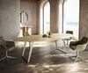 Esstisch Edge Oval 280x130 cm Keramik Laminam® Sabbia Eichefarbig Metall Schräg Effektfinish Titan Bild 2