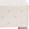 Sitzhocker XXL 90 x 45 x 90 cm Creme aus Leinen mit Metallfüße WOMO-Design Bild 3
