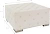Sitzhocker XXL 90 x 45 x 90 cm Creme aus Leinen mit Metallfüße WOMO-Design Bild 5