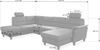 CAVADORE U-Form-Sofa Palera / Federkern-Wohnlandschaft mit 2 Kopfstützen / 314 x 89 x 212 / Mikrofaser, Grau Bild 4