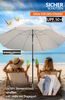 4smile Sonnenschirm Strand SunnyJoy, Beige – 3er Set inkl. Strandschirm windfest stabil, Rasendorn Sonnenschirmhalter, Schirmhülle – Sonnenschirm mit Rasendorn, Schirmspieß für Garten Bild 3