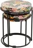 Kare Design Beistelltisch Jungle (2/Set), Mehrfarbig, 35cm Durchmesser, Couchtisch, Nachttisch, Dschungel Motiv, Stahlgestell, Wohnzimmer, Rund Bild 3