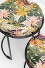 Kare Design Beistelltisch Jungle (2/Set), Mehrfarbig, 35cm Durchmesser, Couchtisch, Nachttisch, Dschungel Motiv, Stahlgestell, Wohnzimmer, Rund Bild 4
