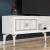 Hanah Home Stylish TV Stand, White & Silver, 150 x 44.6 x 29.6 cm | 100% Melamine Coated Particle Board, 18 mm Thick | Modern Design for Living Room Bild 2