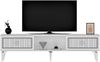 Hanah Home Stylish TV Stand, White & Silver, 150 x 44.6 x 29.6 cm | 100% Melamine Coated Particle Board, 18 mm Thick | Modern Design for Living Room Bild 5