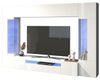 Dmora - Ausgestattete Wand Clementino, 6-türiges TV-Ständer-Wohnzimmerset, Mehrzweck-Wohnzimmermöbel mit LED-Licht, 100% Made in Italy, 290 x 40 x 191 cm, glänzendes Weiß, Bild 2