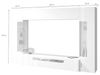 Dmora - Ausgestattete Wand Clementino, 6-türiges TV-Ständer-Wohnzimmerset, Mehrzweck-Wohnzimmermöbel mit LED-Licht, 100% Made in Italy, 290 x 40 x 191 cm, glänzendes Weiß, Bild 3