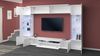 Dmora - Ausgestattete Wand Clementino, 6-türiges TV-Ständer-Wohnzimmerset, Mehrzweck-Wohnzimmermöbel mit LED-Licht, 100% Made in Italy, 290 x 40 x 191 cm, glänzendes Weiß, Bild 4