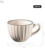 Retro Kaffeeservice für 6 Personen in cremigem Weiß mit schöner Wellenform, 18-teiliges rundes Kaffeegeschirr Set mit Kaffeetassen, Untertassen und Dessertteller Bild 4