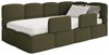Selsey Jugendbett 90x200 cm Rechts Komfortables Polsterbett mit Bettkasten Sicherer Schlaf Rausfallschutz-Gitter Modernes Design Stabiler Holzrahmen Olivgrün Ideal Kinderzimmer Bild 4