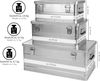 ONVAYA Allzweckkiste Alubox 3er Set stapelbar, Aluminiumkisten mit Deckel, Transportkiste Bild 2