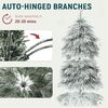 YITAHOME 183cm Künstlicher Weihnachtsbaum mit Federn – Vorgeleuchteter PE-Weihnachtsbaum mit 30 Weißen Federn, 355 Zweigen, 400 Warmweißen LEDs Grün Flockiert für Wohnzimmer/Büro/Partydekoration Bild 3
