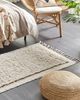 Teppich Baumwolle hellbeige 80 x 150 cm Fransen Shaggy BITLIS Bild 2