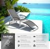 tectake Gartenliege Sonnenliege, 2 in 1 Funktion, verstellbare Rückenlehne, wetterfest, Multifunktionsliege Avignon, 1 St, in anthrazit, wasserabweisend, luftdurchlässig, rutschfest, Belastbarkeit 120 kg Bild 3