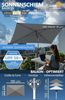 4smile Sonnenschirm Balkon SunnyShade, Sonnnenschutz Balkon SET 3-in-1, Anthrazit - UV50+ SunnyGuy Sonnenschirm rechteckig 200x125 cm + Sonnenschirmhalter Balkongeländer + Sonnenschirmhülle Bild 4