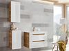Vente-unique - ARUBA Bathroom storage unit Holz, Platte BeigeWeiß - B 32 cm x H 68 cm x L 35 cm Bild 2