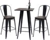 Set Stehtisch + 2x Barhocker HWC-A73 inkl. Holz-Tischplatte schwarz Bild 3