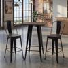 Set Stehtisch + 2x Barhocker HWC-A73 inkl. Holz-Tischplatte schwarz Bild 2