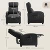 HOMCOM Massagesessel Fernsehsessel mit Massagefunktion Liegefunktion (Massagesessel, 1-St, Relaxsessel), Schwarz 68 x 88 x 98 cm Bild 3