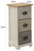 Rebecca Mobili Kommode mit 3 Schubladen, Holzschrank, Weiß Beige Grau, Paulownienholz, im Vintage-Stil, Schlafzimmer Badezimmer – Maße: 62 x 29 x 25 cm (HxLxB) – Art. RE4481 Bild 3
