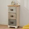 Rebecca Mobili Kommode mit 3 Schubladen, Holzschrank, Weiß Beige Grau, Paulownienholz, im Vintage-Stil, Schlafzimmer Badezimmer – Maße: 62 x 29 x 25 cm (HxLxB) – Art. RE4481 Bild 2