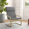 HOMCOM Relaxsessel, Ruhesessel, Relaxstuhl mit Leinenoptik, Schwingstuhl, Esszimmerstuhl mit Kopfkissen für Wohnzimmer, Birkenholz 66,5 x 80 x 99 cm, Dunkelgrau Bild 2