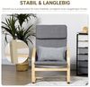 HOMCOM Relaxsessel, Ruhesessel, Relaxstuhl mit Leinenoptik, Schwingstuhl, Esszimmerstuhl mit Kopfkissen für Wohnzimmer, Birkenholz 66,5 x 80 x 99 cm, Dunkelgrau Bild 4