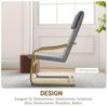 HOMCOM Relaxsessel, Ruhesessel, Relaxstuhl mit Leinenoptik, Schwingstuhl, Esszimmerstuhl mit Kopfkissen für Wohnzimmer, Birkenholz 66,5 x 80 x 99 cm, Dunkelgrau Bild 5