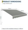 GarveeHome Gelenkarmmarkise 300x250 cm, UV50+ & wasserabweisend, mit Kurbel & Wandhalterung Länge + Winkel einstellbar, Markise für Terrasse & Balkon, Sonnenschutz Balkonmarkise Gelenkmarkise Bild 2