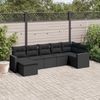 vidaXL 7-tlg. Garten-Sofagarnitur mit Kissen Schwarz Poly Rattan 3251612 Bild 2