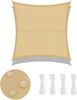 LOVE STORY Sonnensegel Wasserdicht 3x3 m Quadrat PES Polyester Sonnenschutz Windschutz Balkon Terrasse 95% UV-Schut,für Balkon Garten,Sandbeige Bild 2