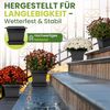 2friends Blumentopf 4er Set Anthrazit Blumenkübel XXL mit Untersetzer (48 x 48 x 38 cm), Robustes Pflanzkübelset für Garten & Terrasse Bild 4