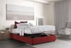 Talamo Italia - Grace-Doppelbett, Bettkasten mit Stoffbezug, 100 % Made in Italy, Öffnung vorne, inklusive Matratze 160x200 cm, Rot Bild 4