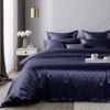 Cozyor Bettwäsche Satin glänzend 135x200, 155x200, 155x220, 200x200cm mit Reißverschluss, Satin, dunkelblau Ocean, 3 teilig, glänzend Satin, Bettbezug + Kissenbezug 40x80, besonders weich Bild 5