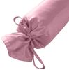 Mako Satin / Baumwollsatin Nackenrollen Bezug uni / einfarbig rosa 15x40 cm mit Bändern Bild 2
