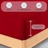 Buymax Spannbettlaken 60x120 cm Baumwolle 100% Kinderbett Spannbetttuch Baby Bettlaken Jersey, Matratzenhöhe bis 15 cm, Farbe Rot Bild 3